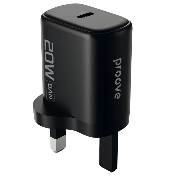 بروفي (Proove Silicone Power 2) شاحن جداري بقدرة 20 واط (Type-C) بقابس بريطاني (UK) - أسود