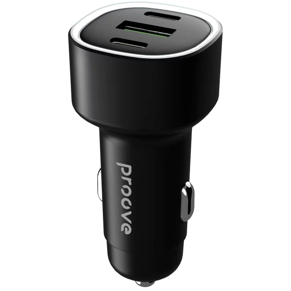 بروفي (Proove Flash) شاحن سيارة بقوة 60 واط (2 منفذ Type-C + منفذ USB) - أسود
