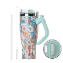 Brave TempGuard Travel Mug Thermal Tumbler 03 - Green Rose