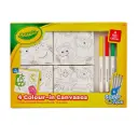 Crayola 4pk Mini Canvases - Monsters with 4 Crayola super tips