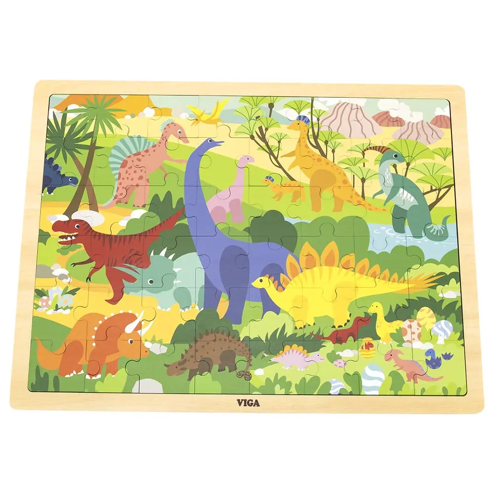 Viga Wooden 48 Pcs Puzzle - Dinosaur World