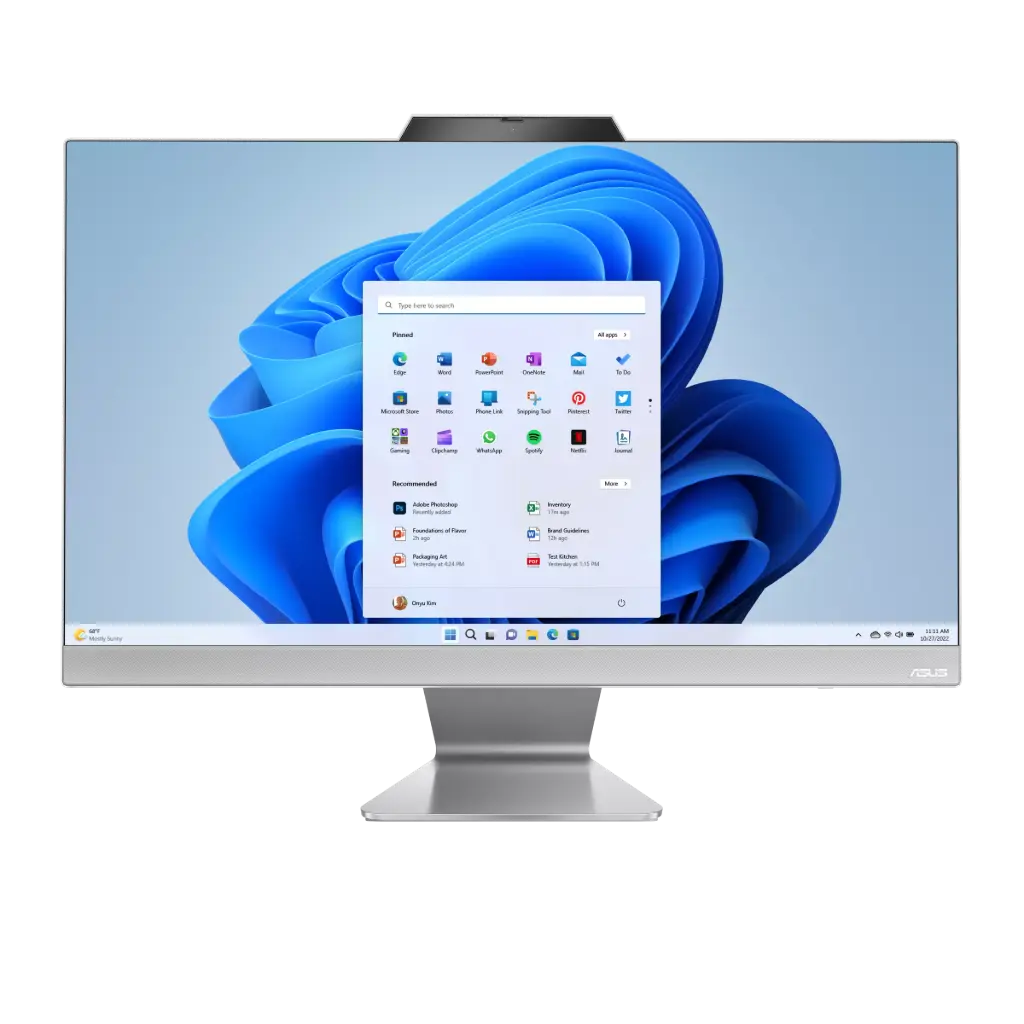 آسوس الكل في واحد (All In One) طراز A3402WVAT-178512W0D - معالج Intel Core i7-1355U، ذاكرة عشوائية 8 جيجابايت، وحدة تخزين 512 جيجابايت SSD، شاشة 24 بوصة FHD تعمل باللمس، لون أبيض