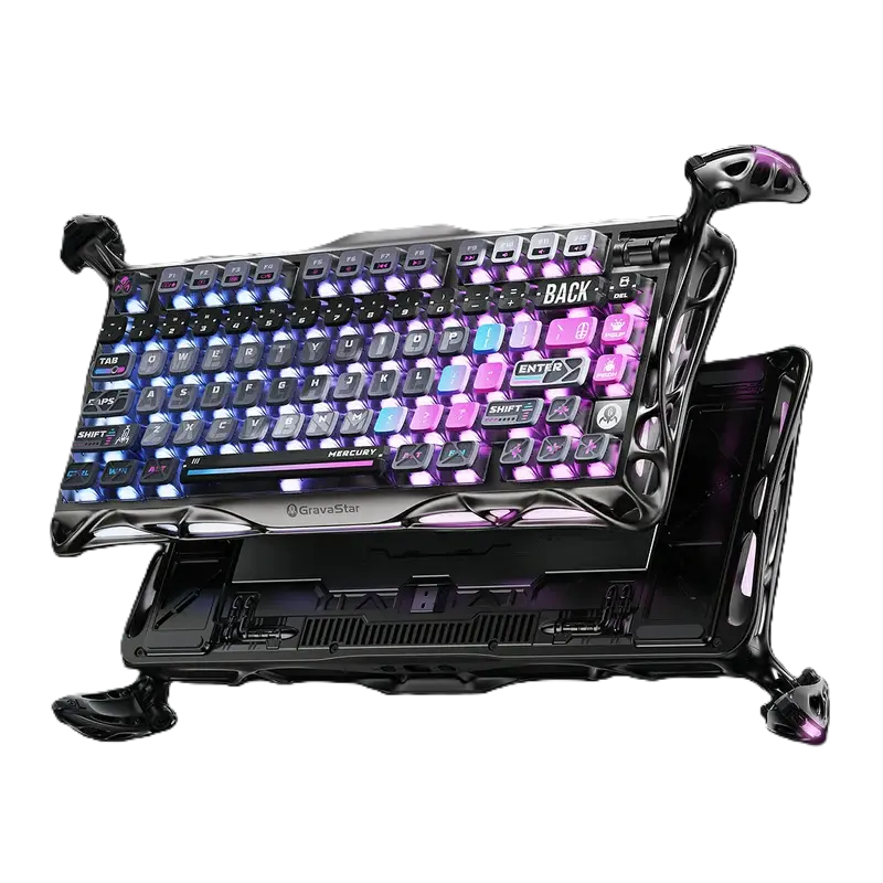 جرافاستار Mercury K1 Pro الإصدار الخاص (Special Edition) لوحة مفاتيح للألعاب - لون أسود سايبربانك (Cyberpunk)