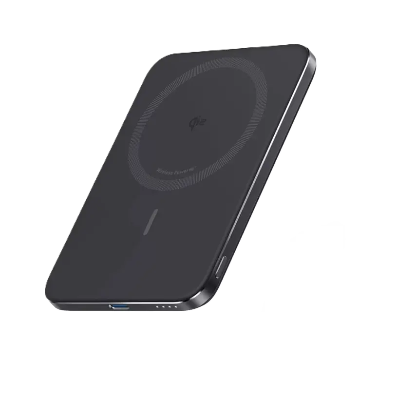 أنكر (Anker) باور بانك نانو سليم (Nano Slim) سعة 5K، تقنية MagGo و MagSafe - لون أسود