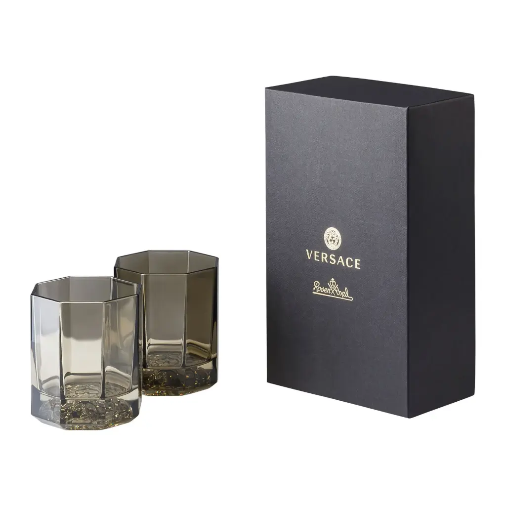 فرزاتشي باي روزنتال (Versace by Rosenthal) طقم مكون من قطعتين من كؤوس المشروبات الكريستالية V-219