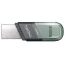 SanDisk iXpand Flip USB 3.1 Flash Drive 256GB Type-A + Lightning - Silver/Green