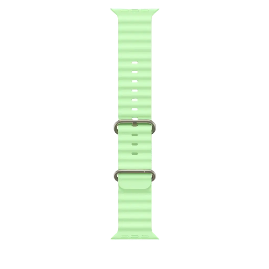 Apple Watch 49mm Neon Green Ocean Band - Natural Titanium