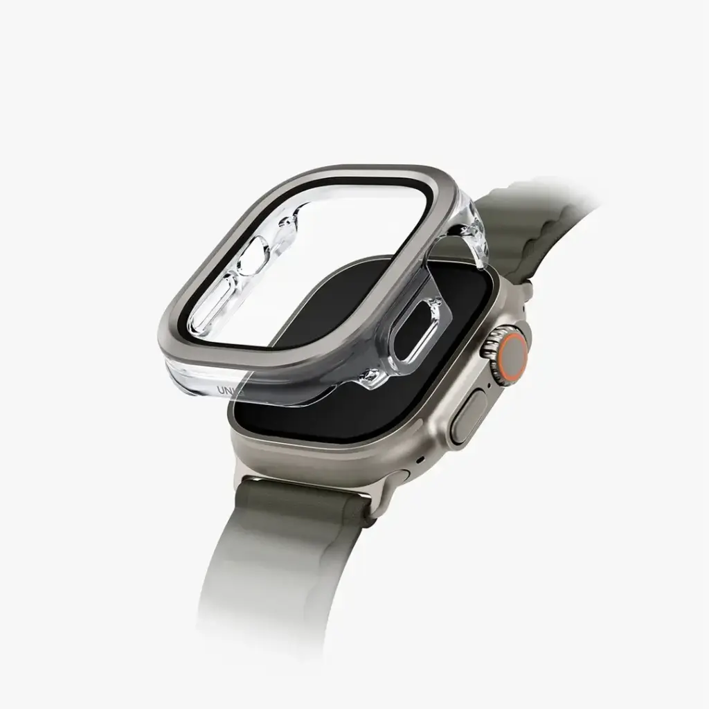 UNIQ VOUTE WATCH CASE WITH TEMPERED GLASS SCREEN 42MM - JET BLACK 