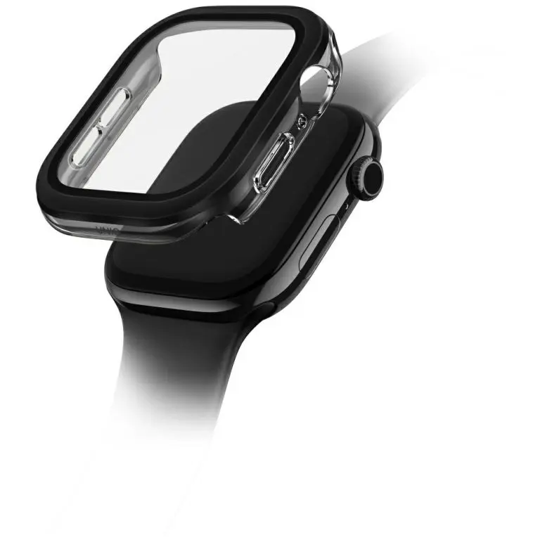UNIQ VOUTE WATCH CASE WITH TEMPERED GLASS SCREEN 46MM - JET BLACK 