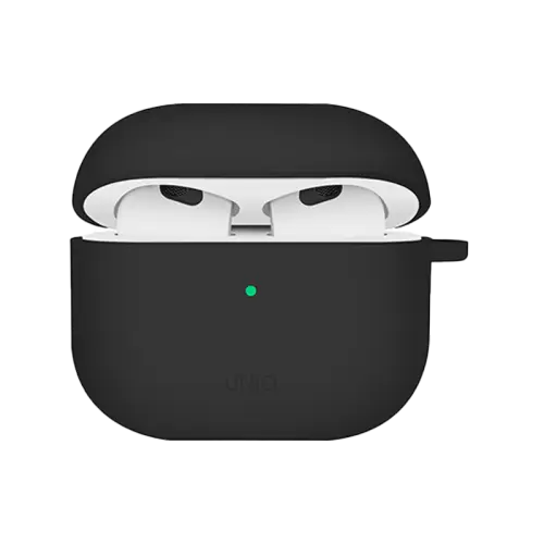 UNIQ NEXO ACTIVE HYBRID SILICONE AIRPODS 4TH GEN CASE WITH SPORTS EAR HOOKS - INK (BLACK)