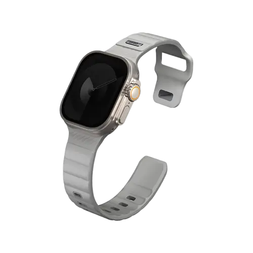 UNIQ STRIDE FKM RUBBER APPLE WATCH STRAP 49/46/45/44MM - CHALK GREY 