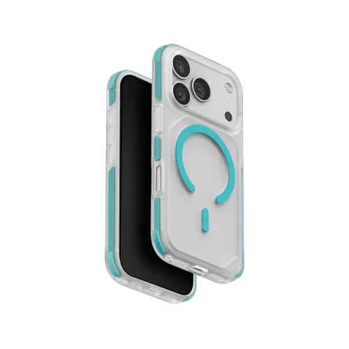 UNIQ HYBRID IPHONE 17 PRO MAX (2025) 6.9 MAGCLICK CHARGING COMBAT ACTIVE - FROST CLEAR/TURQUOISE 