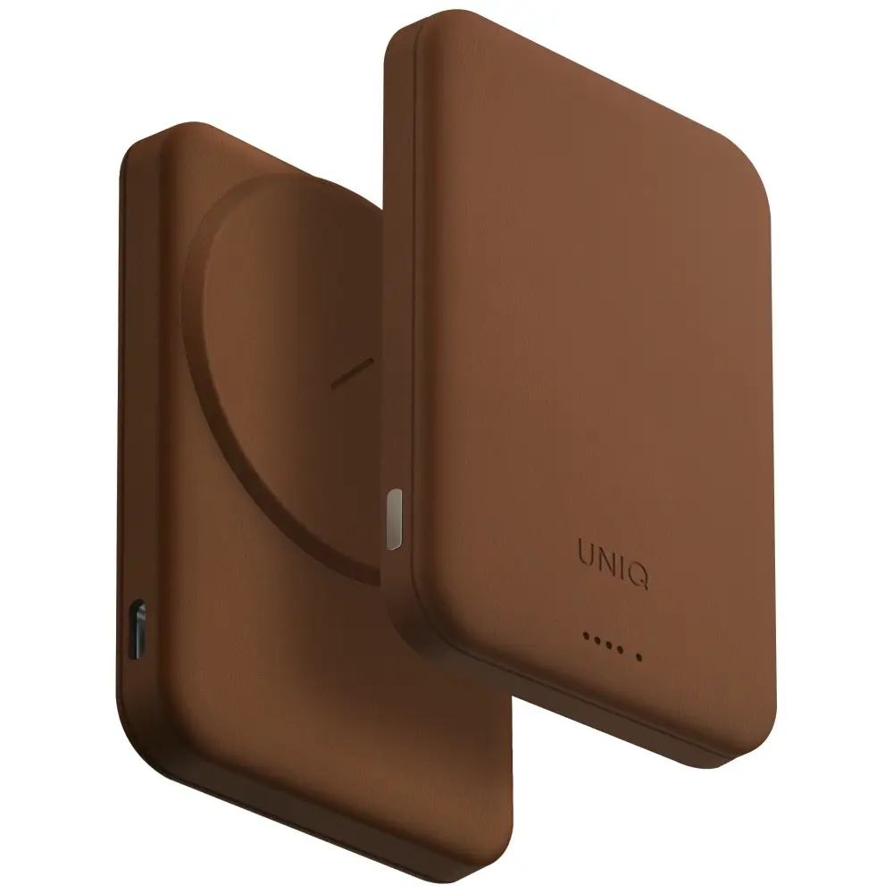 UNIQ LYDEN LEXA 5000MAH MAGNETIC FAST WIRELESS USB-C PD POWER BANK - CARAMEL 