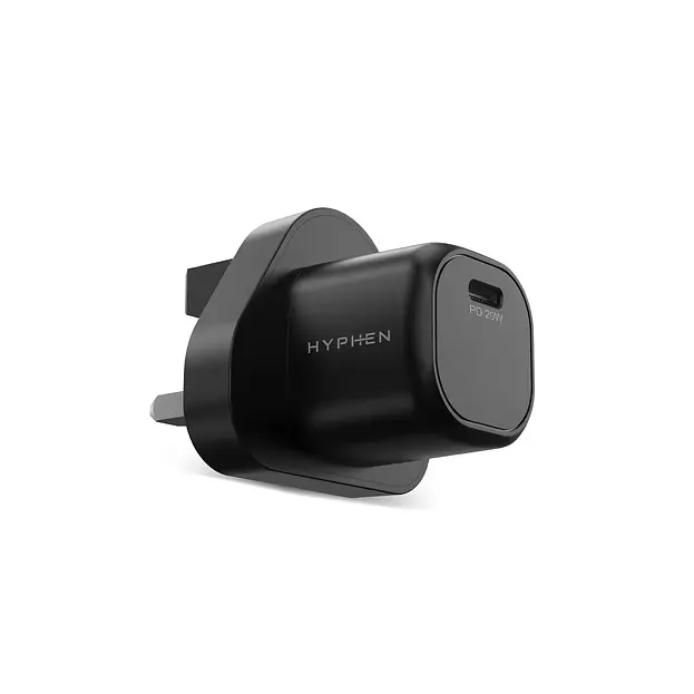 Hyphen Mini PD Adaptor - 20W UK Plug Black