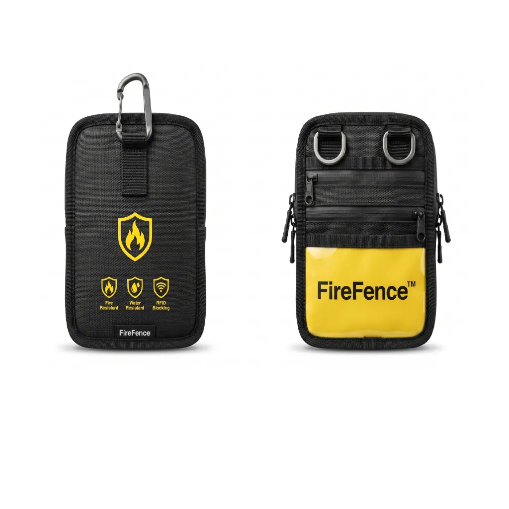 Hyphen FireFence Anti-Theft Passport Bag - Black