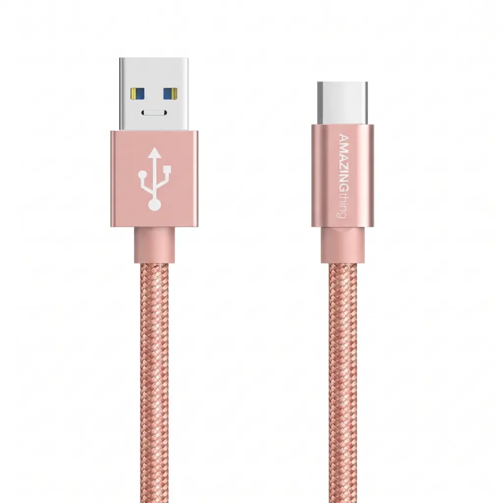 كابل أميزينج ثينج سبريم لينك USB-A To USB-C بطول 1 متر - ذهبي وردي