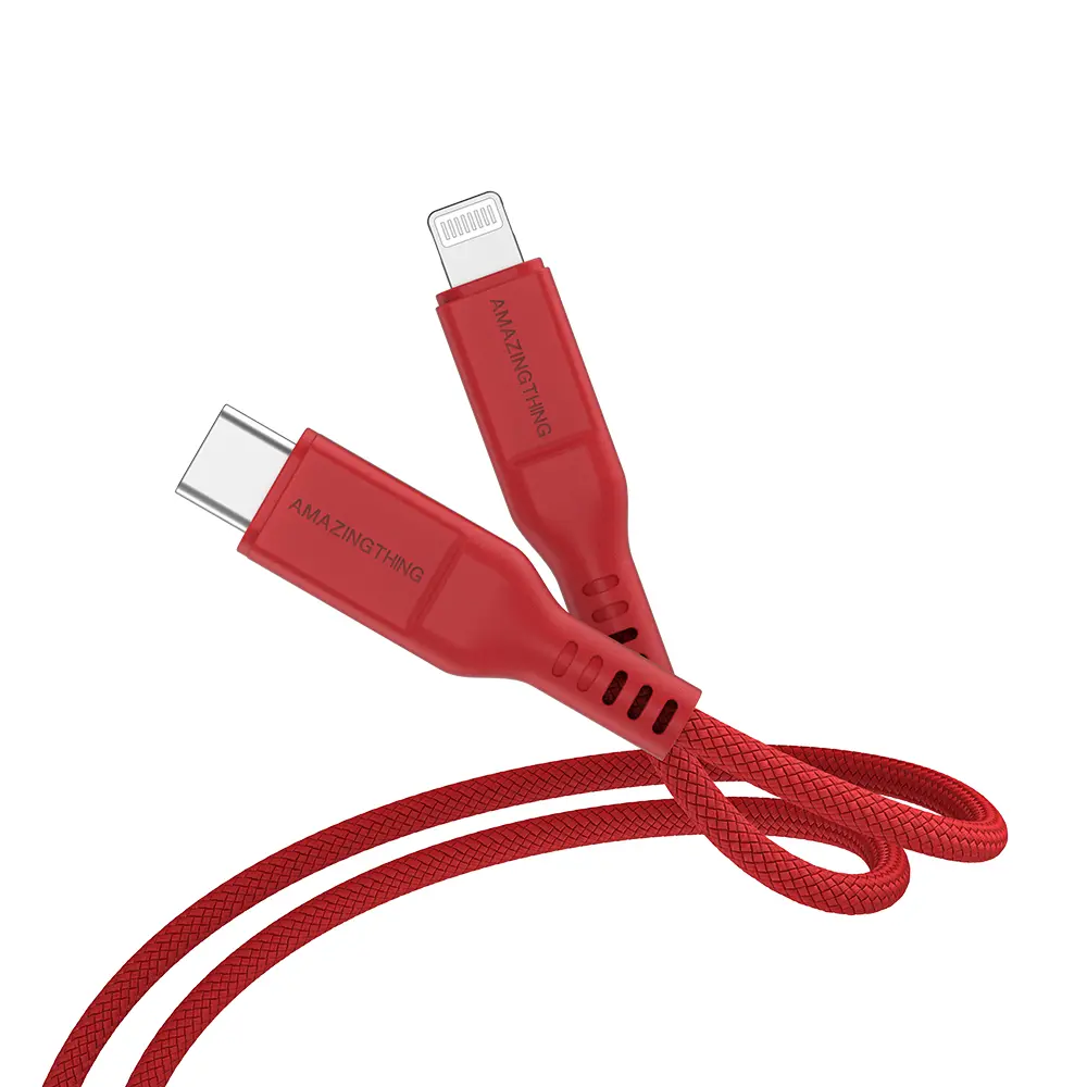 AmazingThing Thunder Pro USB-C To Lightning 3.2A 30W 1.1m Cable - Red
