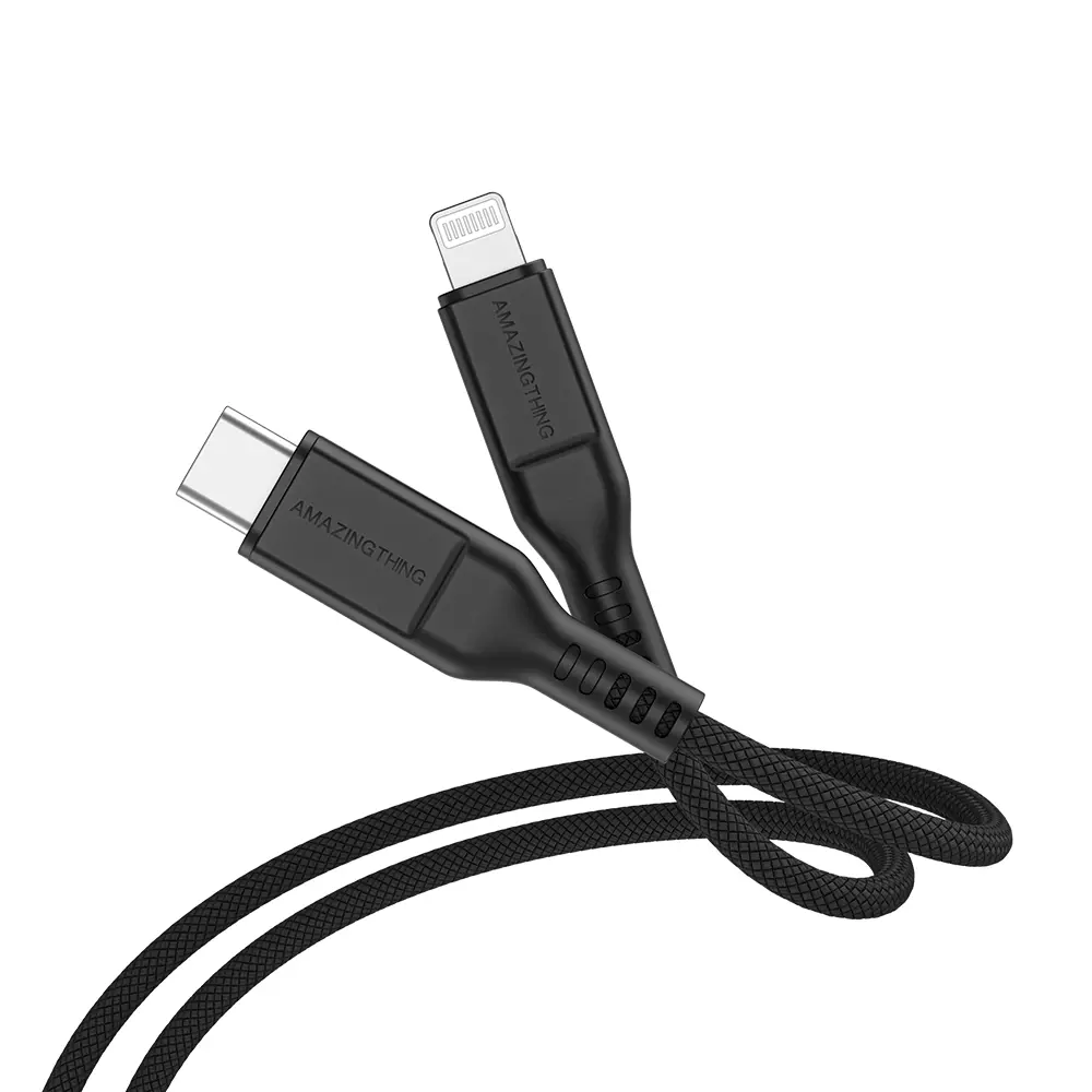 كابل أميزينج ثينج ثاندر برو من USB-C إلى Lightning بقدرة 3.2 أمبير و 30 واط وبطول 2.1 متر - أسود