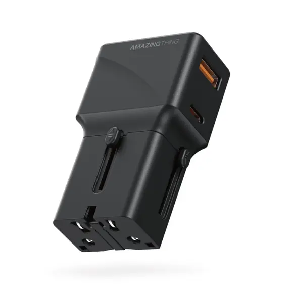 AmazingThing Explorer Pro 25W Max 2-Port 1A + 1C Travel Charger - Black