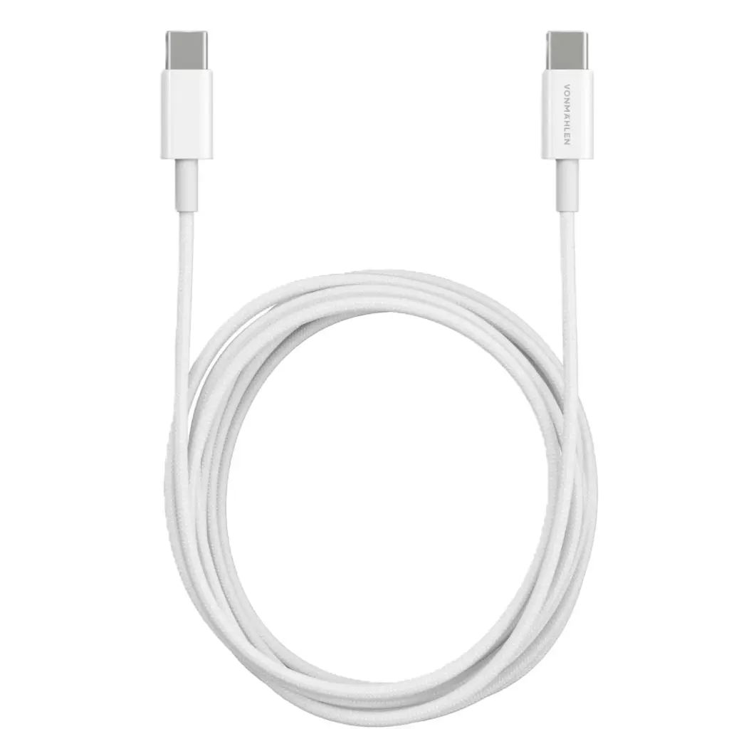 كابل شحن سريع فونماهلن من USB-C إلى USB-C بقدرة 60 واط وبطول 2 متر - أبيض