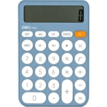 Deli 12-Digit Blue Calculator M124BLU