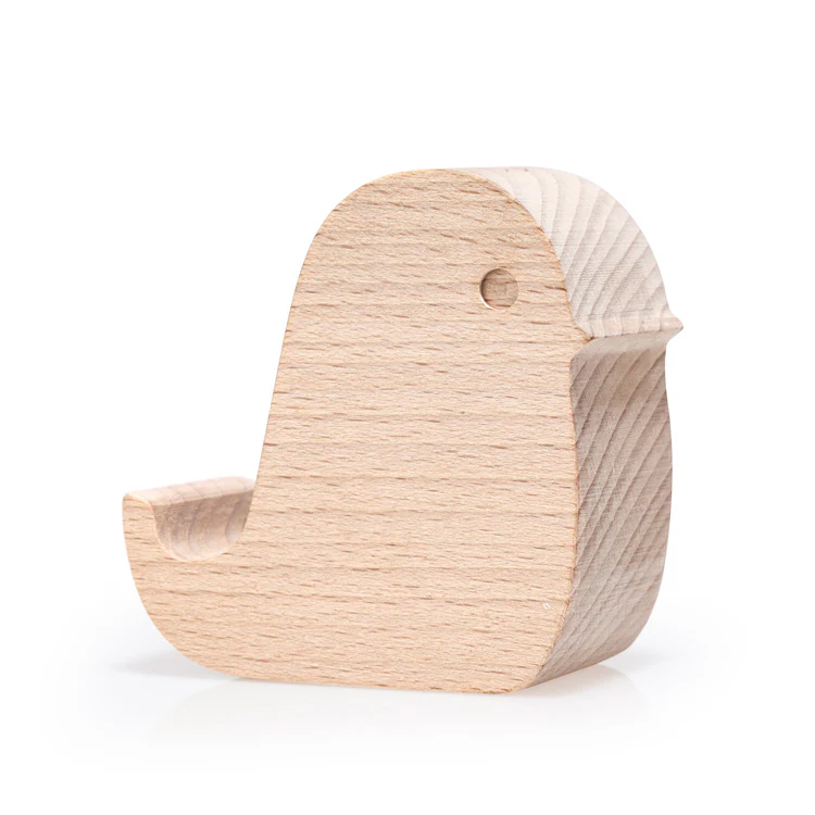 Kikkerland Bird Beechwood Phone Stand