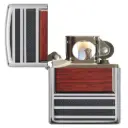 Zippo Steel and Wood High Polish Chrome Windproof Lighter