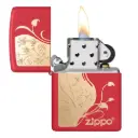 Zippo Red Matte Windproof Lighter with Zippo Logo