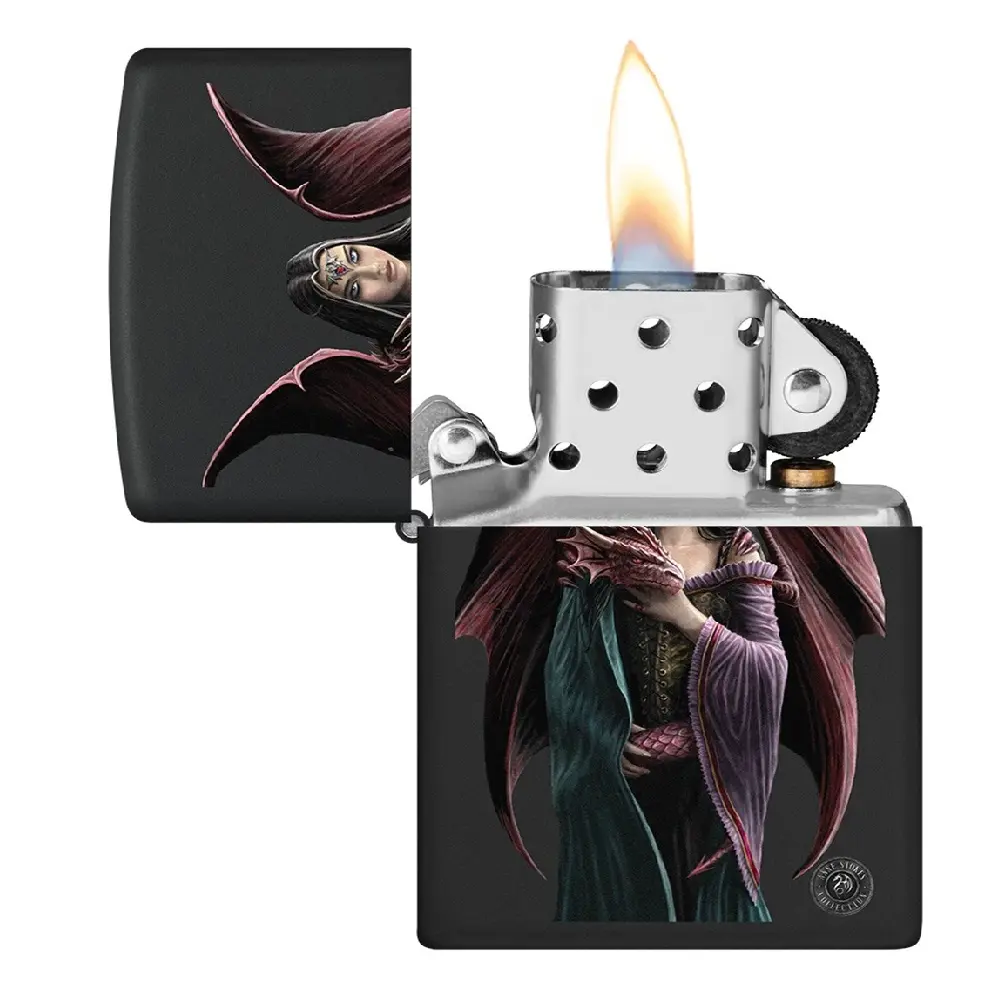 Zippo Anne Stokes Collection Black Matte Windproof Lighter