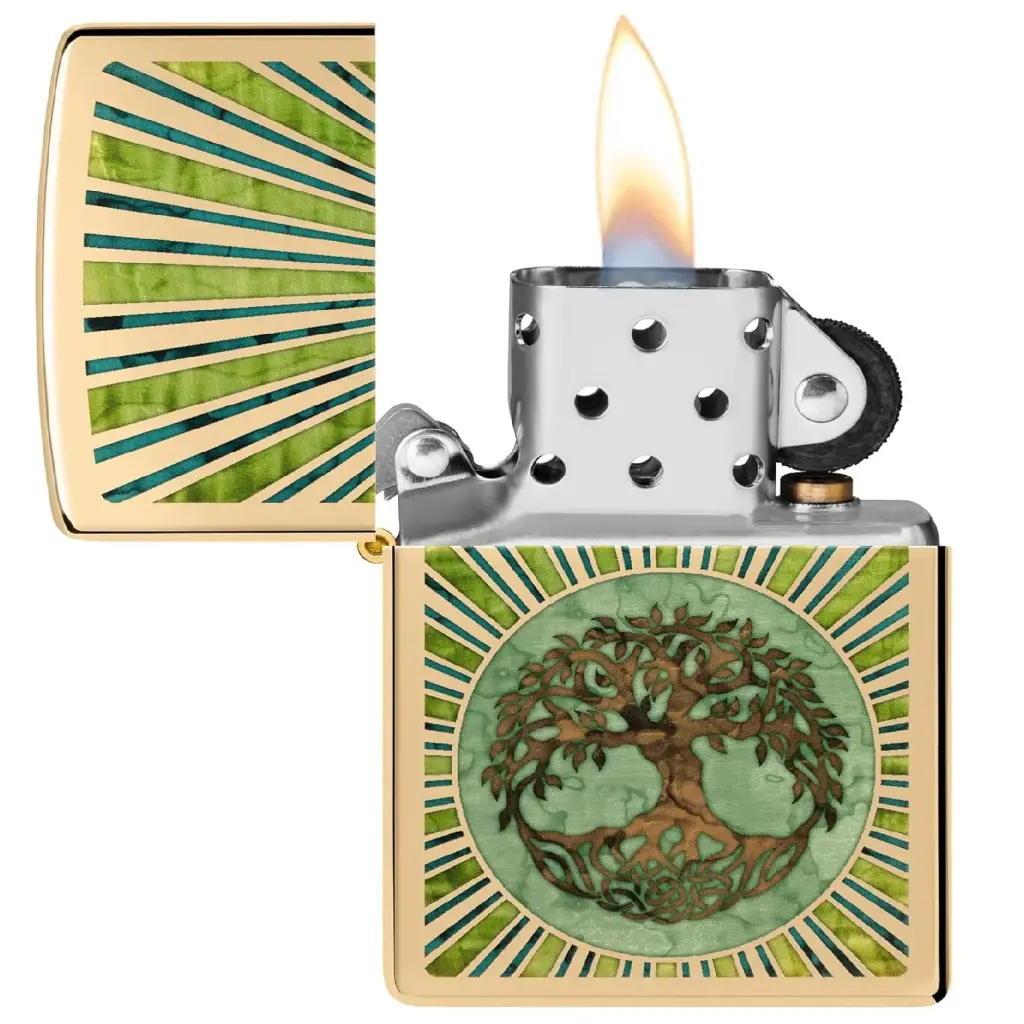 Zippo Spiritual Design Brushed Chrome Windproof Lighter