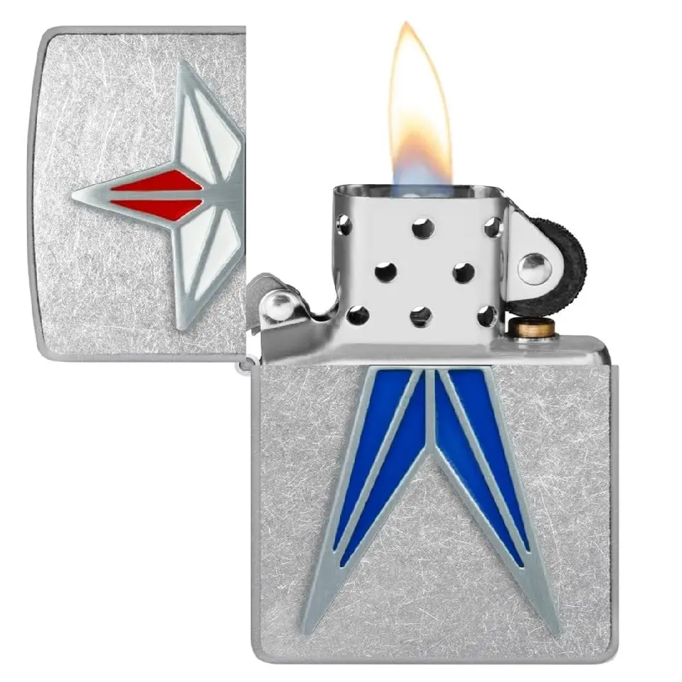 Zippo Patriotic Star Emblem Street Chrome Windproof Lighter