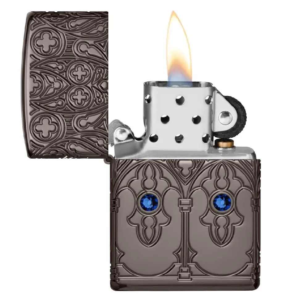 Zippo Elegant Pattern Vintage Brushed Brass Windproof Lighter