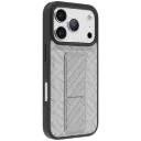Levelo Morphix Cuero Gripstand Case for iPhone 17 Pro Max - Cloud Grey