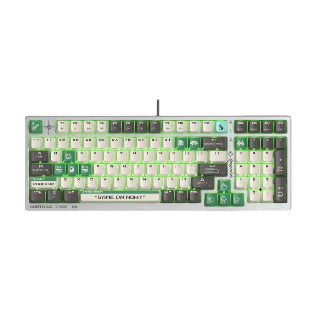 Bloody S98 Pixels Green 98-Key Wired RGB Hot-Swappable Mechanical Gaming Keyboard - BLMS Red Plus Switches 