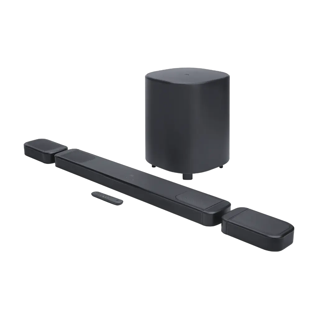 JBL ساوند بار 7.1.4 قناة مع مكبرات صوت محيطية قابلة للفصل ومضخم صوت لاسلكي Bar 1000MK2 - أسود