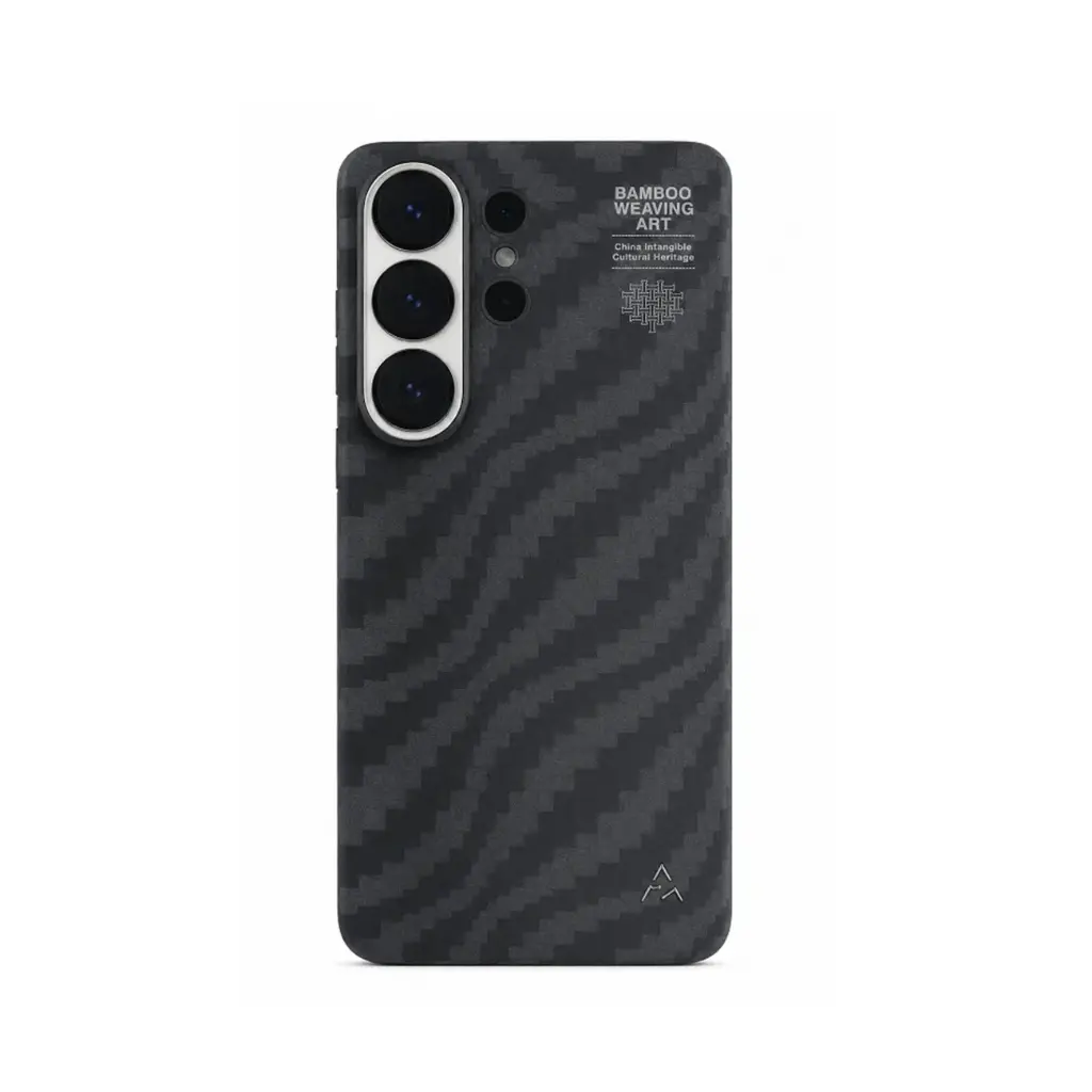AIRITY Eastern Bamboo Shadow-Weave Aramid Fiber Case for Samsung Galaxy S26 Ultra - Fog Black