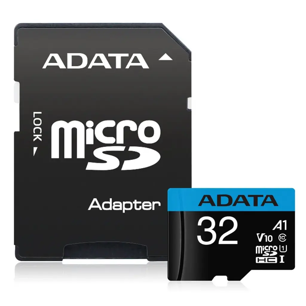 إيه داتا بريمير 32 جيجابايت بطاقة ذاكرة microSDHC إتش سي يو إتش إس-آي الفئة 10 A1 مع محول إس دي