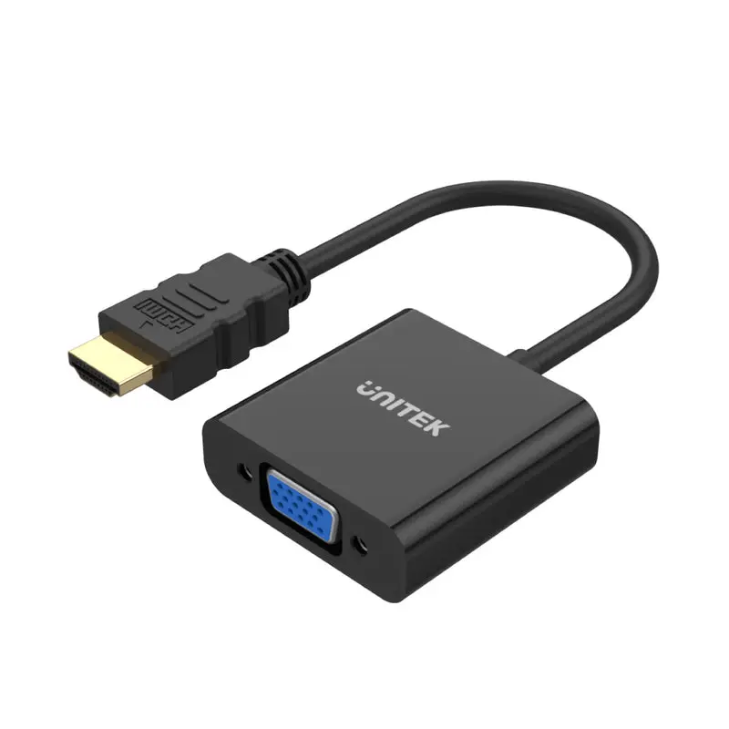 UNITEK Y-6333 HDMI to VGA Adapter with 3.5mm Audio Output - Black