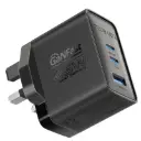 Promate PowerPort-45 45W Triple-Port GaNFast Charger - White UK Plug