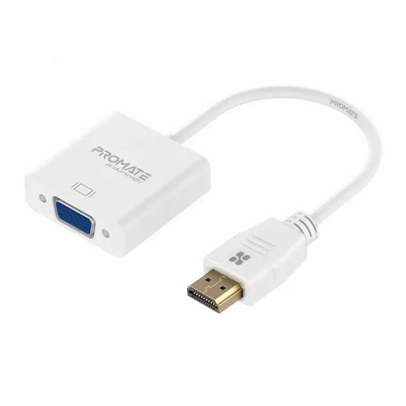 Promate ProLink-H2V HDMI to VGA Adapter Kit - White
