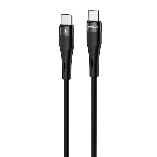بروفي لايت سيليكون بلس كابل من Type-C إلى Type-C 60 واط 1 متر - أسود