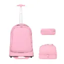 Glossy Bird Waterproof Trolley School Bag + Pencil Case GB5656T-4 Pink