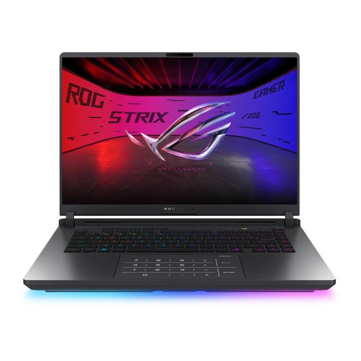 لابتوب ألعاب أسوس ROG Strix G16 G615JPR-RV132 16 بوصة FHD+ 165Hz - إنتل كور i7-14650HX، 32GB RAM، 1TB SSD، إنفيديا جي فورس RTX 5070 8GB - رمادي إكليبس