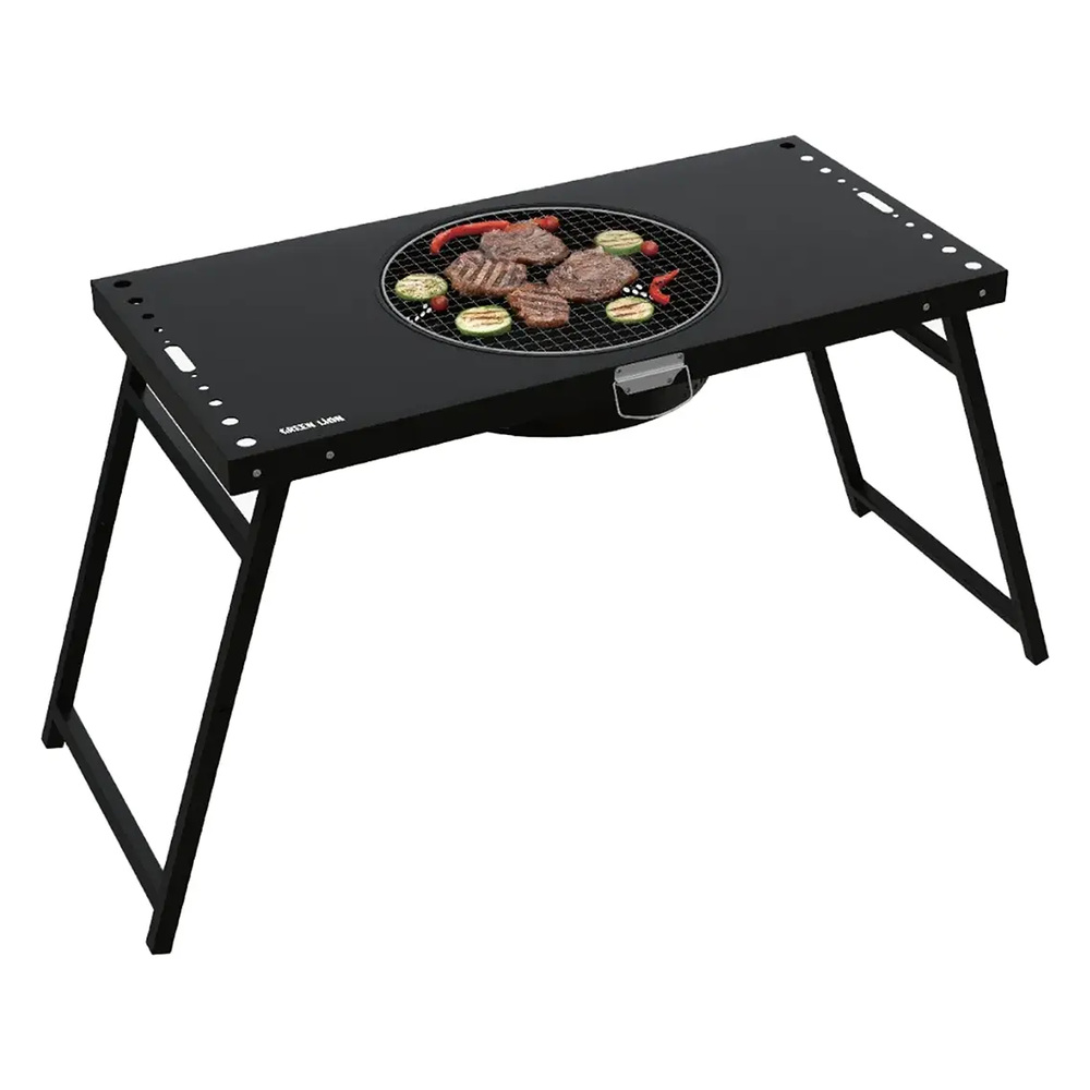 Green Lion Portable BBQ Camping Table - Black