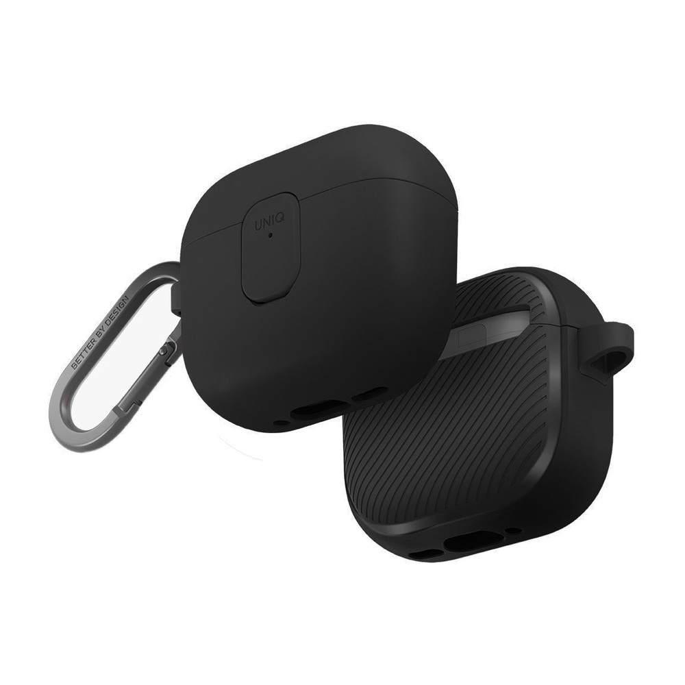 يونيك Clyde حافظة بقفل لسماعات AirPods الجيل الرابع / الخامس - فحمي / رمادي داكن