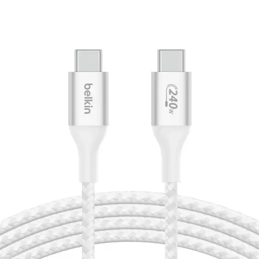 [DNA0003334] كابل Belkin BoostCharge USB-C إلى USB-C مضفر بقدرة 240 واط PD (48V/5A) بطول 1 متر