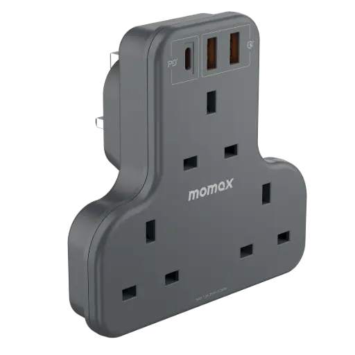 [DNA0005508] Momax ONEPLUG 3-Outlet T-shaped Extension Socket With USB  