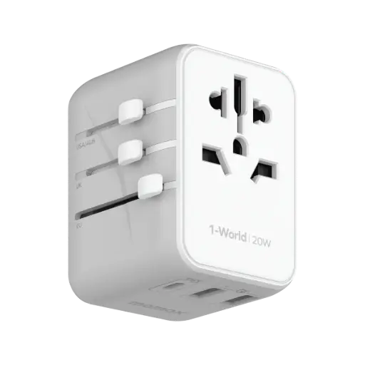 [DNA0005528] Momax 1-World 20W 3-port + AC travel adapter White