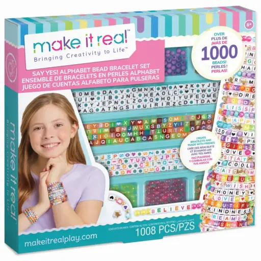 [DNA0006557] Make It Real Say Yes Alphabet Bead Bracelet Set