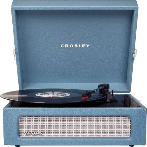[DNA0007810] مشغّل أسطوانات Crosley Voyager Turntable  أزرق مغسول